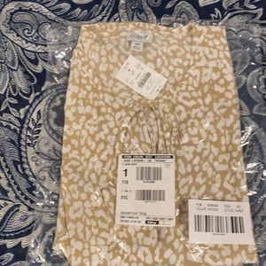 J.crew leopard sleeveless pleated blouse